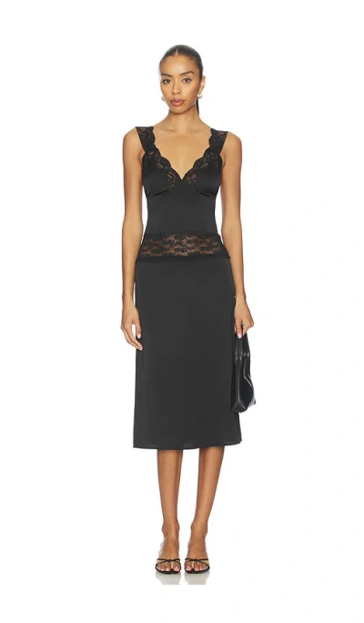 More To Come Georgianna Lace Midi Dress In Black