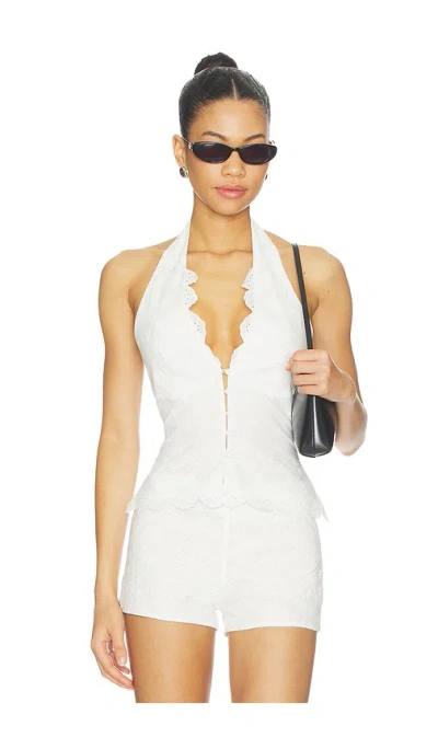 More To Come Georgina Halter Top In White