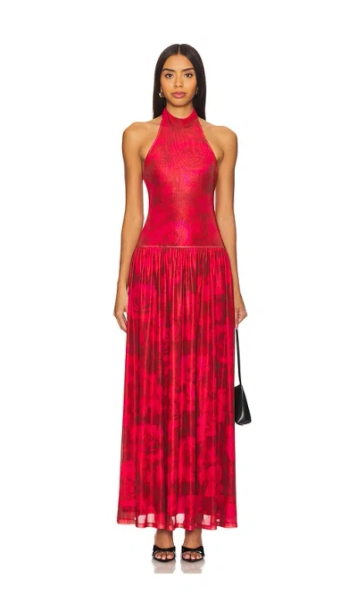 More To Come Georgina Maxi Dress In Red Floral