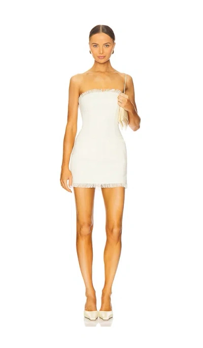 More To Come Houda Strapless Mini Dress In 奶油色