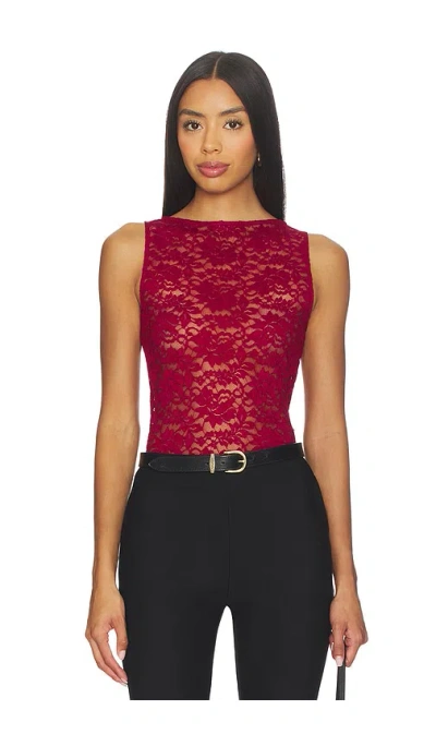 More To Come Iris Lace Top In Red
