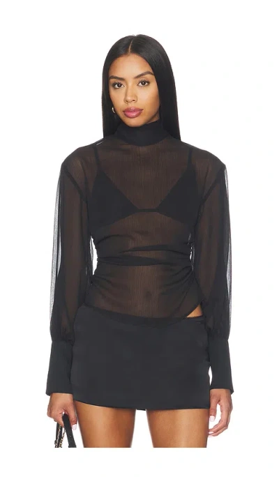 More To Come Kane Open Back Top In Black