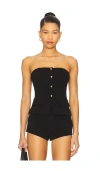 More To Come Karsi Strapless Top In Black