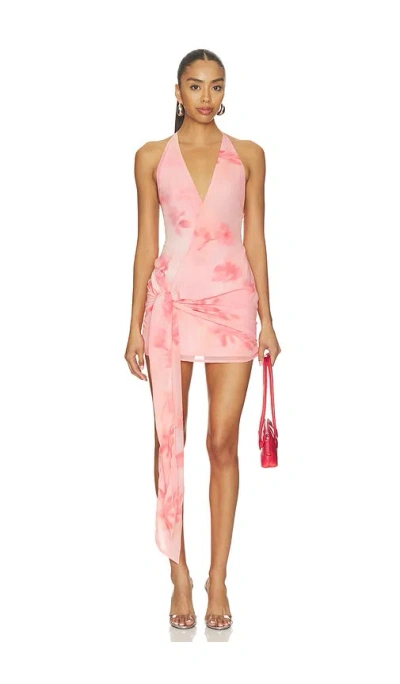 More To Come Karter Wrap Mini Dress In Pink