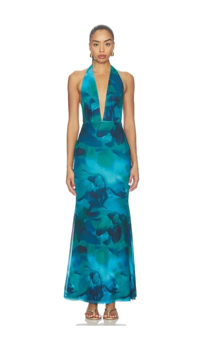 More To Come Lailah Halter Maxi Dress In Multi
