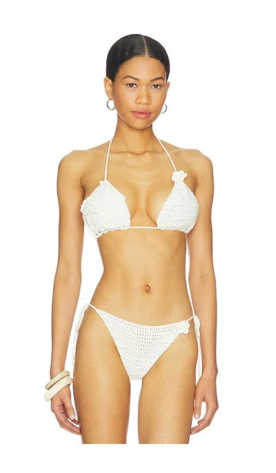 More To Come Lakeisha Crochet Bikini Top In White
