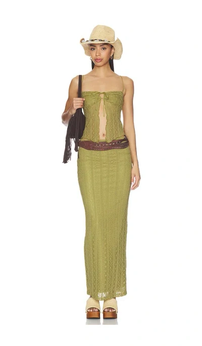 More To Come Lali Maxi Skirt Set In Green