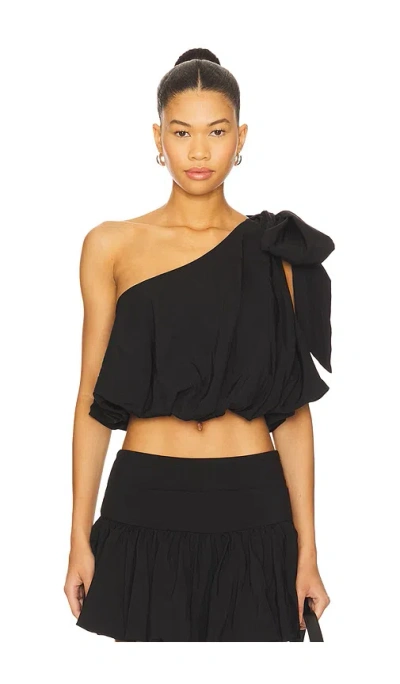 More To Come Lara Asymmetrical Top In Black