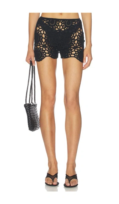 More To Come Larissa Crochet Short In Black