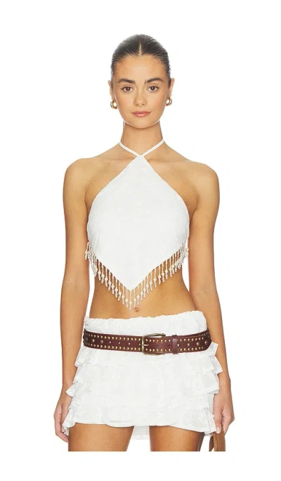More To Come Leigh Halter Top In White