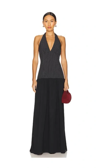 More To Come Lile Maxi Dress In 黑色波点