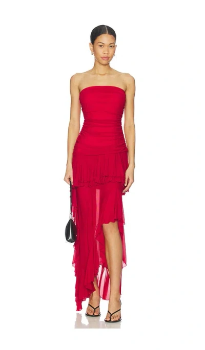More To Come Lillian Strapless Dress In Red