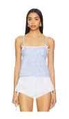 More To Come Lisa Babydoll Top In Baby Blue