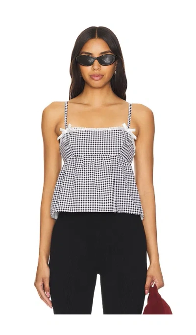 More To Come Lisa Babydoll Top In Black & White