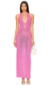 More To Come Lisse Halter Maxi Dress In Hot Pink