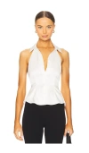 More To Come Lisseth Open Back Top In 白色