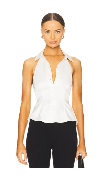 More To Come Lisseth Open Back Top In 白色