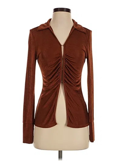 Pre-owned More To Come Long Sleeve Blouse In Brown