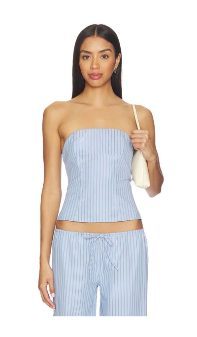 More To Come Lyrica Strapless Top In Blue