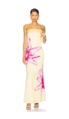 More To Come Lyza Strapless Maxi Dress In Neutral