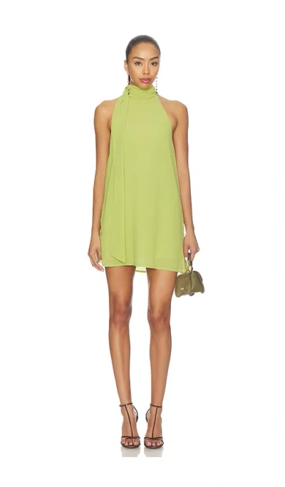 More To Come Mabel Halter Mini Dress In 그린
