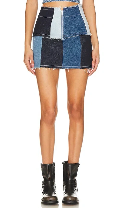 More To Come Madi Mini Skirt In Blue Multi