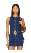 More To Come Maeve Top In Dark Wash Denim