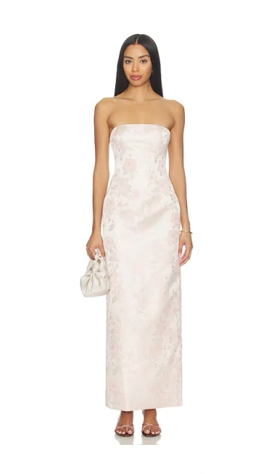 More To Come Maiah Strapless Maxi Dress In Neutral