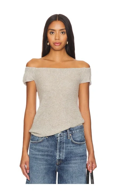 More To Come Malia Open Back Knit Top In Beige