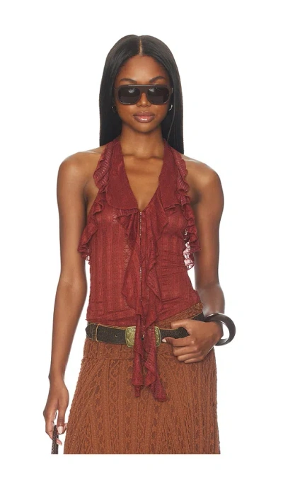 More To Come Marilou Halter Top In Brown