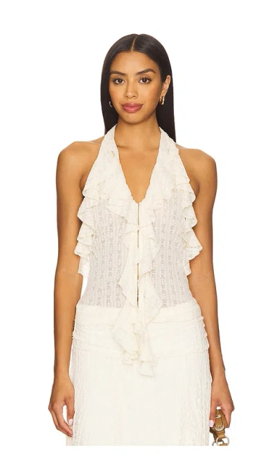 More To Come Marilou Halter Top In White