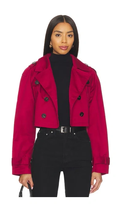 More To Come Marja Cropped Trench In Burgundy