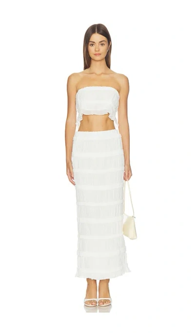 More To Come Marjane Maxi Skirt Set In White