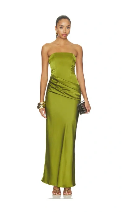 More To Come Meriah Strapless Gown In Green