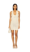 More To Come Mimi Halter Mini Dress In Neutral