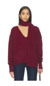 More To Come Mishka Scarf Sweater In Burgundy
