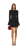 More To Come Misty Knit Pleated Dress In Black