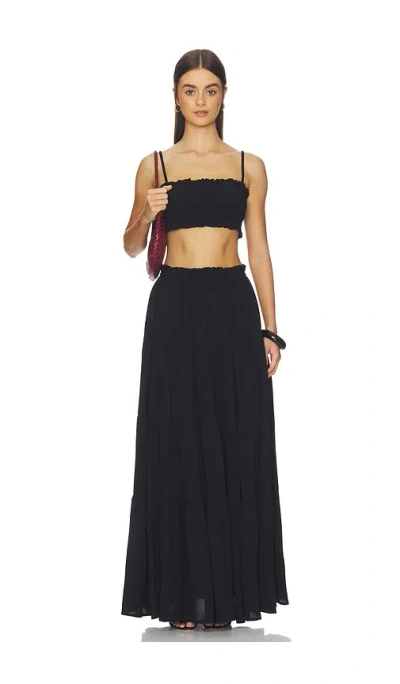 More To Come Mora Maxi Skirt Set In Black