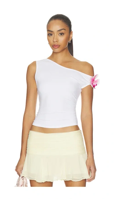 More To Come Neha Asymmetrical Top In White