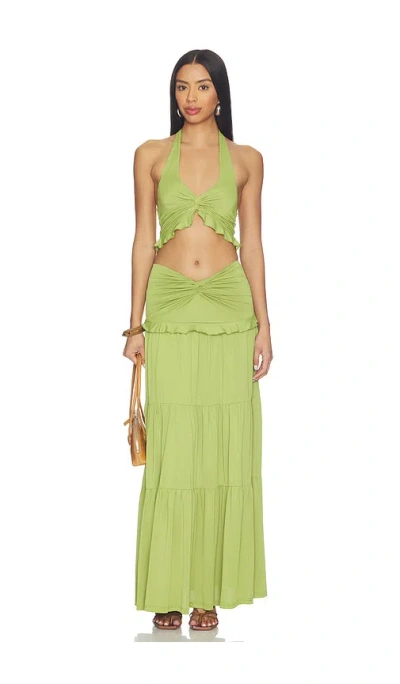 More To Come Noelle Maxi Skirt Set In Green