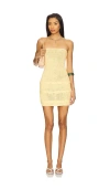 More To Come Phebe Strapless Mini Dress In Yellow