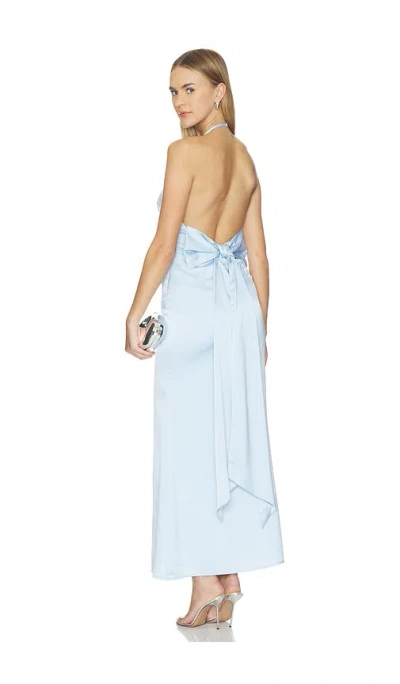 More To Come Piper Bow Back Gown In Blue