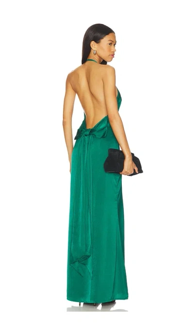 More To Come Piper Bow Back Gown In Green