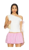More To Come Raquel Tie Sleeve Top In White