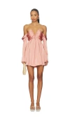 More To Come Regina Off Shoulder Dress In Pink