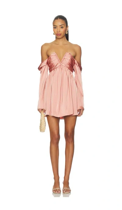 More To Come Regina Off Shoulder Dress In Pink