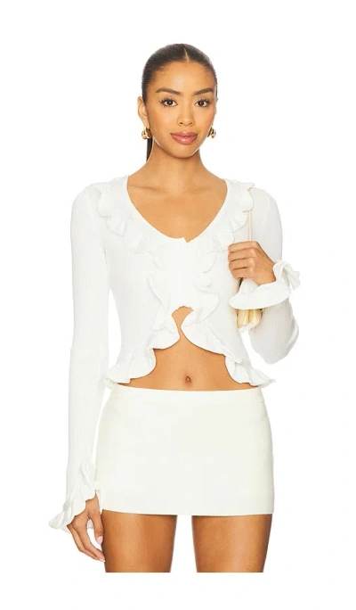 More To Come Renee Cardigan Top In White