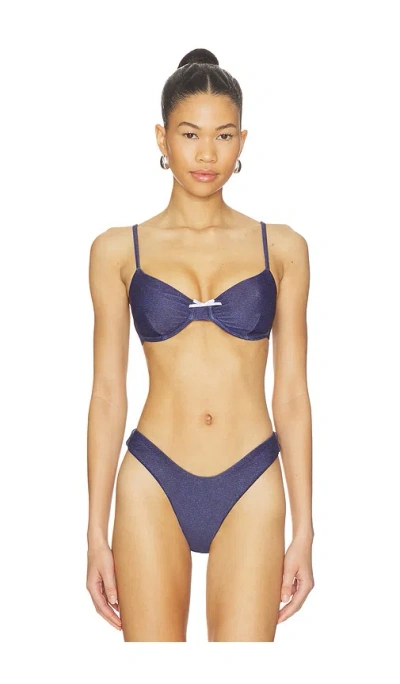 More To Come Riley Bikini Top In Blue