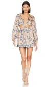 More To Come Rosalinda Mini Dress In Blue Multi