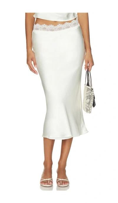 More To Come Rowan Lace Midi Skirt In White